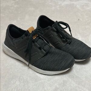 New Balance Black and White Sneakers with Knit Upper